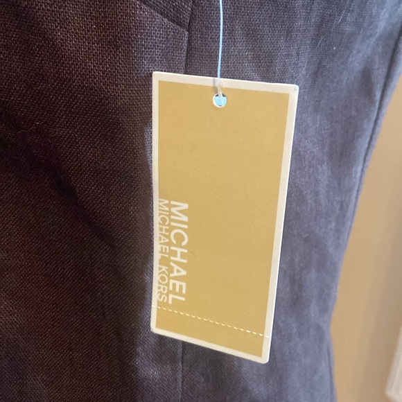 MICHAEL MICHAEL KORS NWT Size 2 Sleeveless Brown Linen Dress - Picture 7 of 13